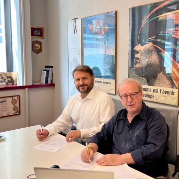 da sin. Claudio Pasqua (dir. Accademia Telematica Europea), Giovanni Firera (Presidente UNSIC Piemonte)